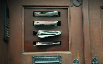 Leaflets in a letterbox