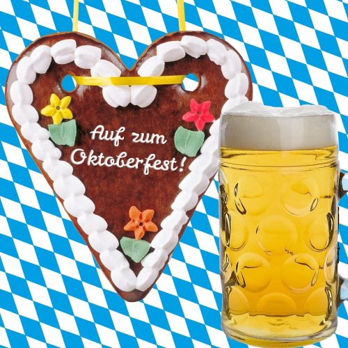 Oktoberfest: Mass Bier mit Lebkuchenherz