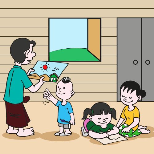 Mutter mit Kindern